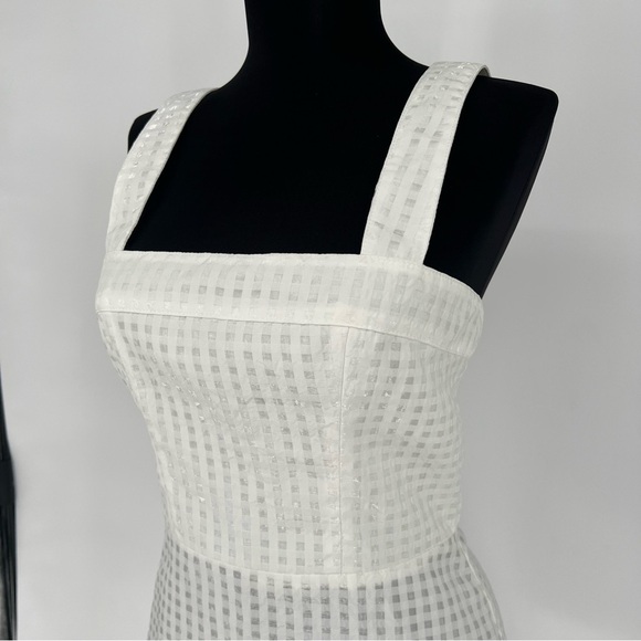 Amanda Uprichard Annalise Dress in White ANNALISE MINI DRESS IN GINGHAM ORGANZA - Picture 6 of 16